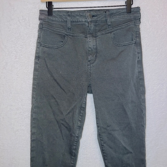 American Eagle AE Gray Wash Super Stretch Super Hi Rise Jegging Jeans 8 Short - Picture 3 of 6